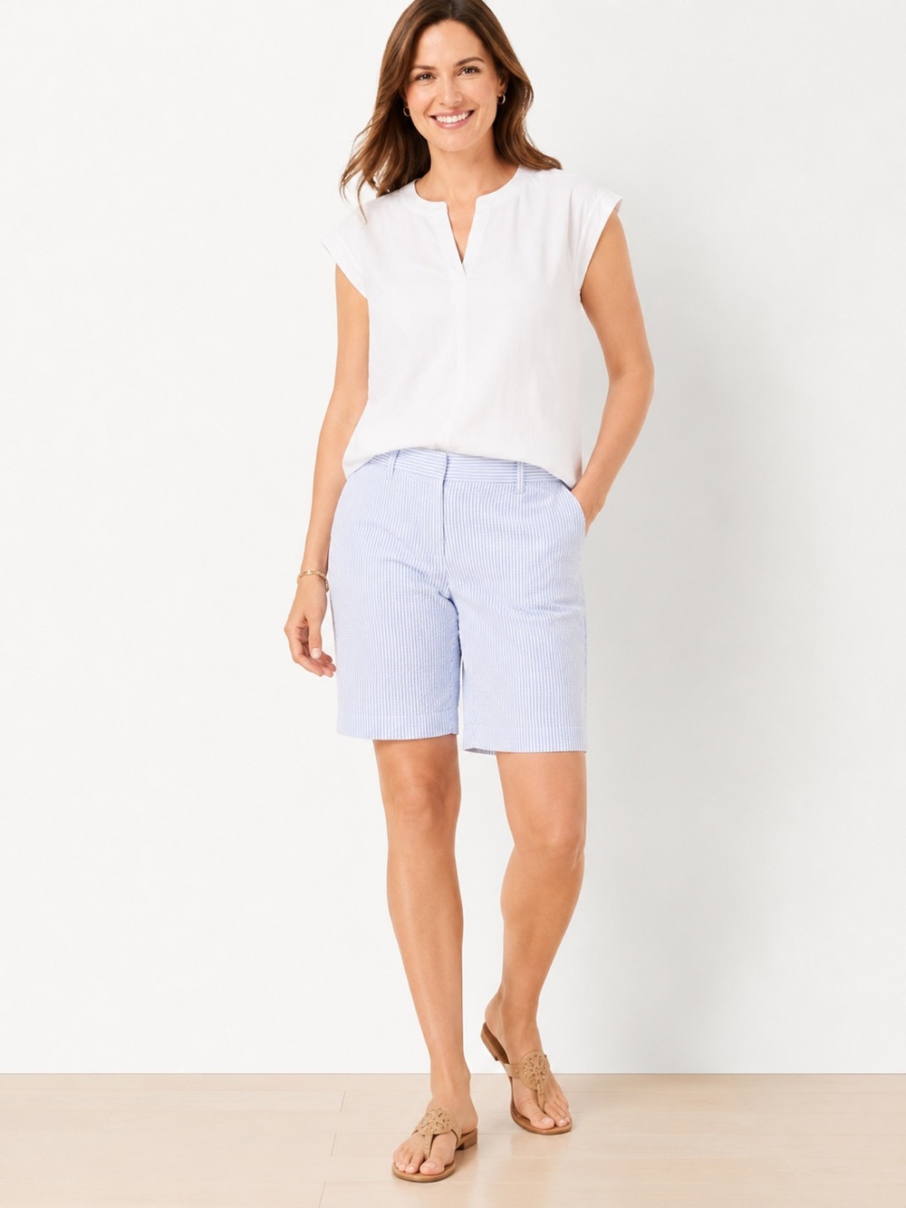 Talbots shorts seer sucker size 12
10.5 inseam